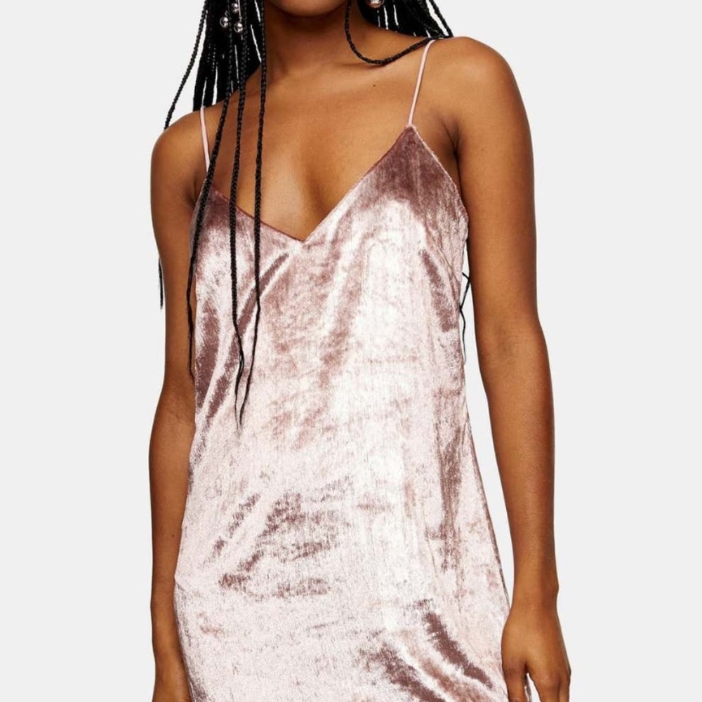Topshop Glitter Velvet Mini Slipdress - Picture 3 of 4